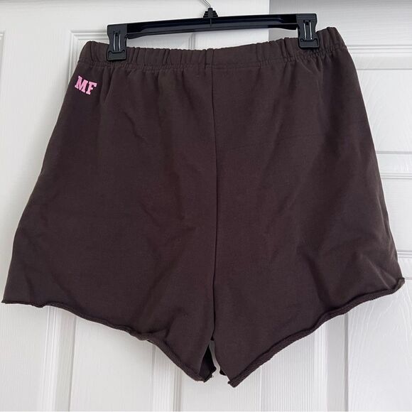 THE MAYFAIR GROUP Cotton Dump 'Em Sweat Shorts M/L Brown NWT - Picture 6 of 7